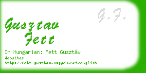 gusztav fett business card